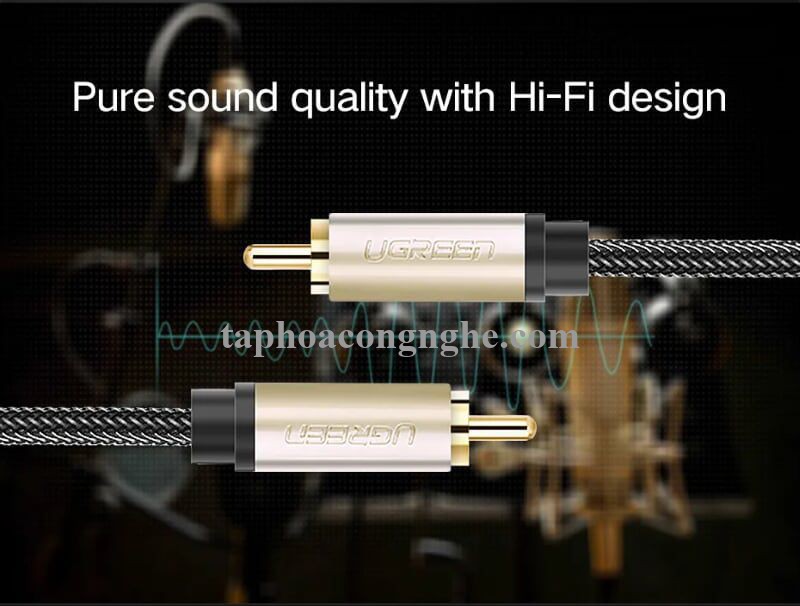 Ugreen 20740 5M màu Xám Cáp âm thanh bông sen Coaxial cao cấp AV133 30020740